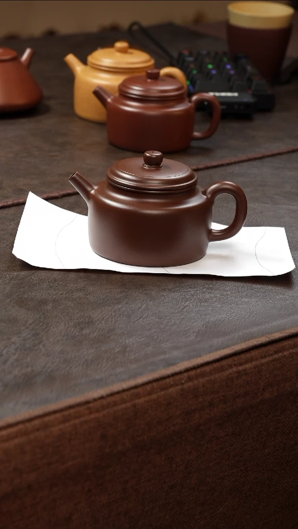 茶壶紫砂壶·19老紫泥德钟200cc