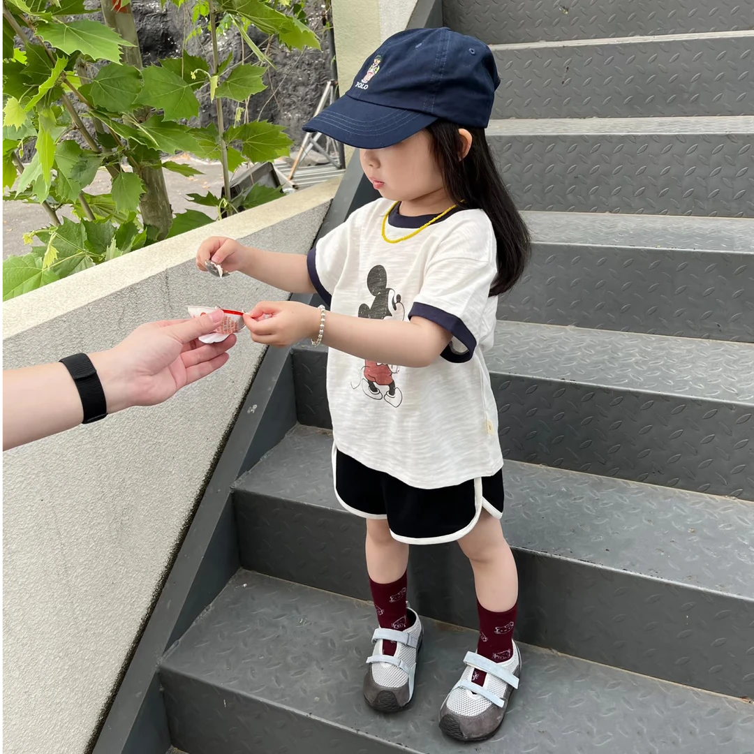 小惜亦韩版童装2025夏季新款洋气时髦T恤休闲百搭短裤套装