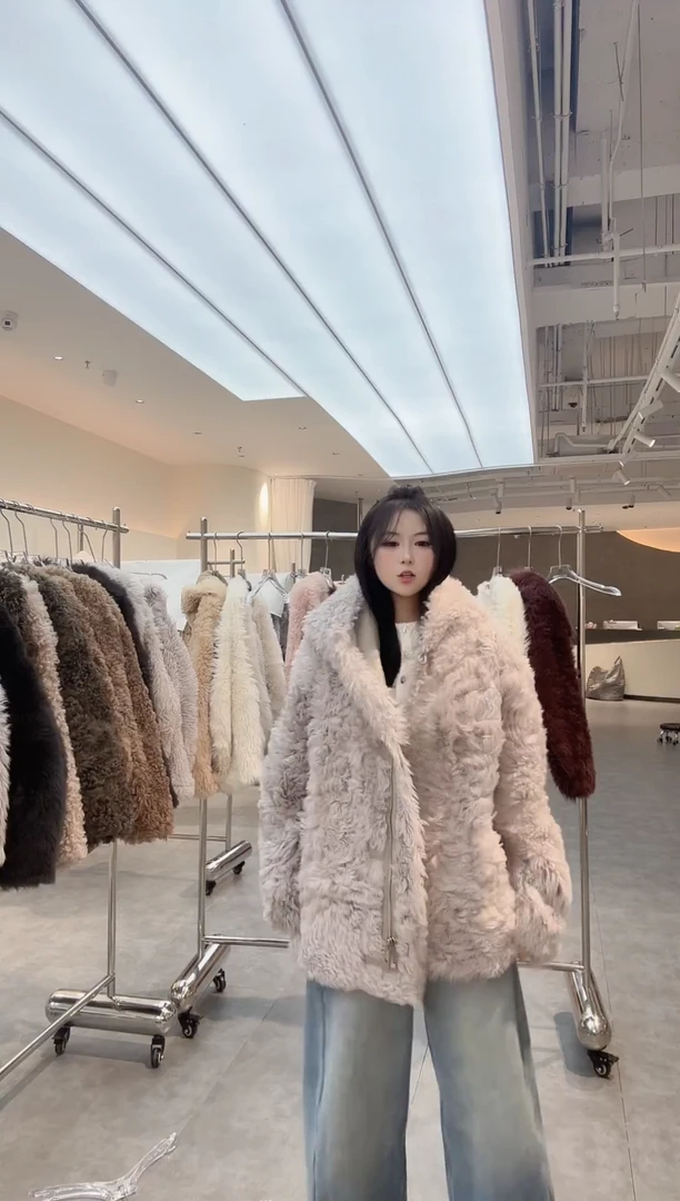 托斯卡纳羊皮羊毛B59812灰色