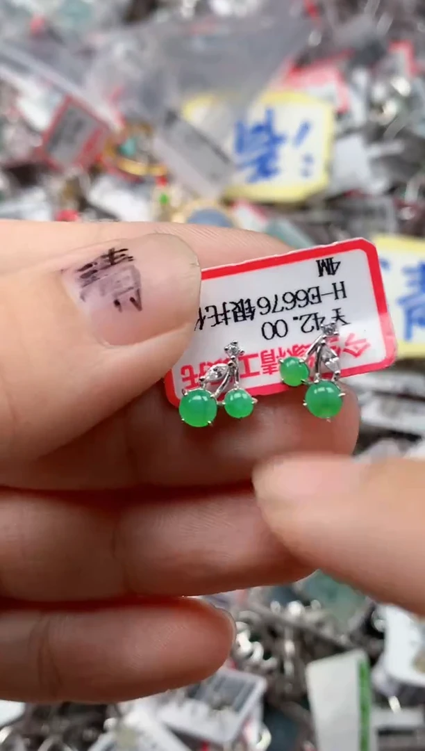 银S925镶嵌戒指翡翠天然A货缅甸翡翠