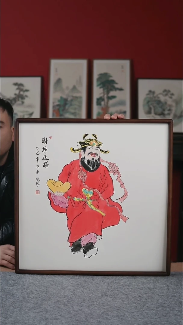 国画纯手写纯手绘-带框52*52