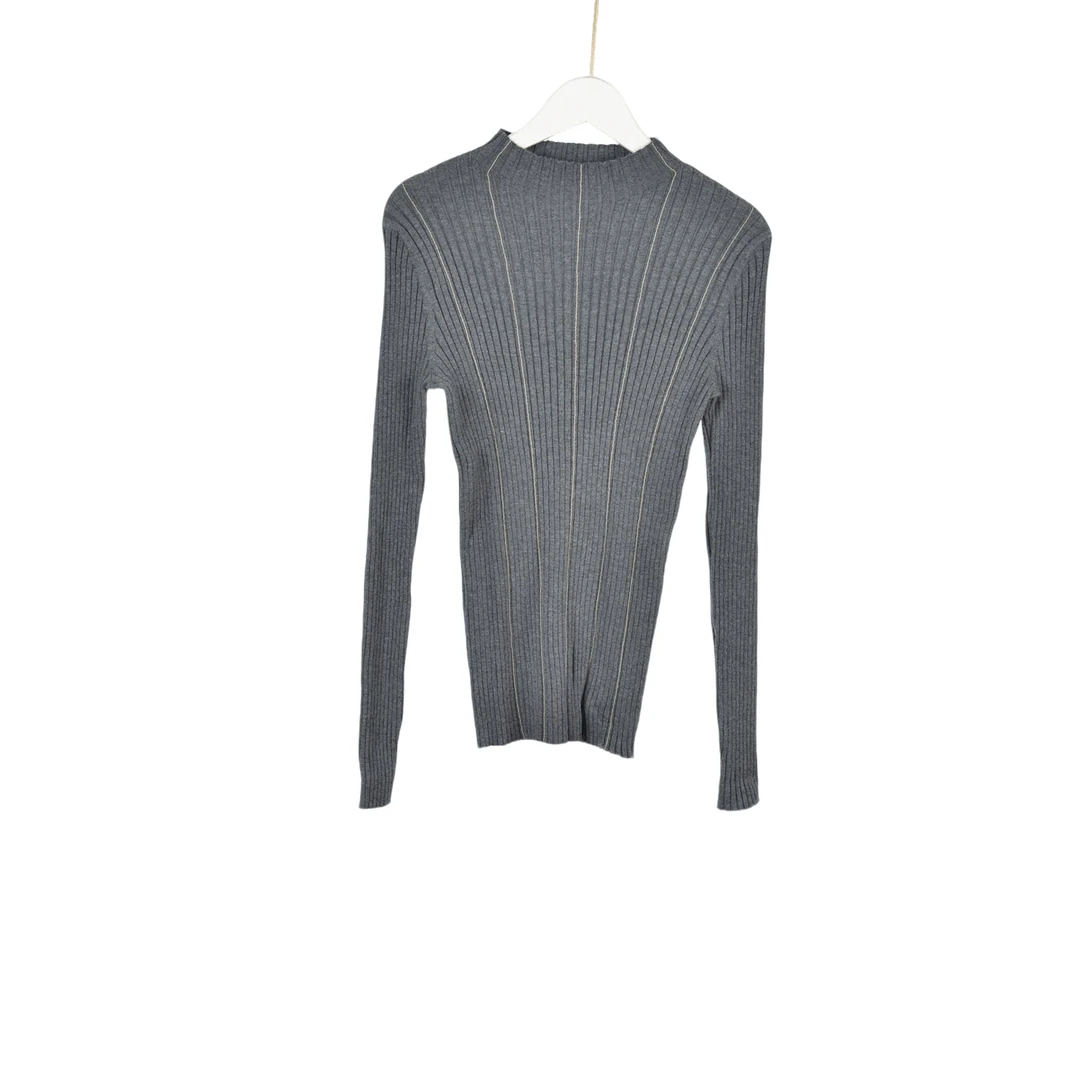 【Y专柜捡漏F-2】女装KNSLC春游出行衣服-毛衫3420-深灰色收身正码