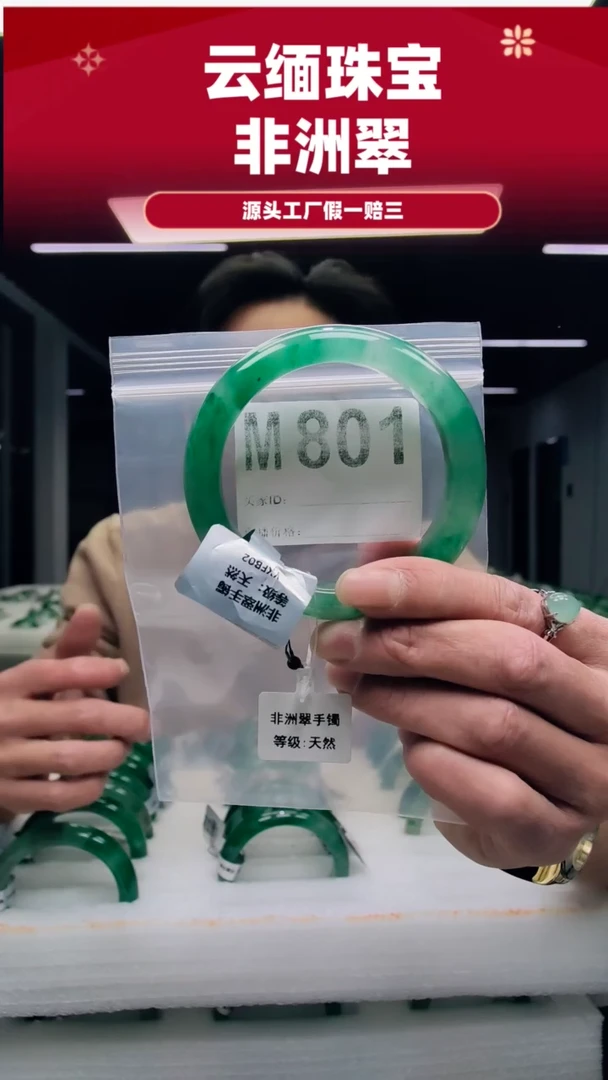 未镶嵌手镯石英质玉（非洲翠）59圈口M801