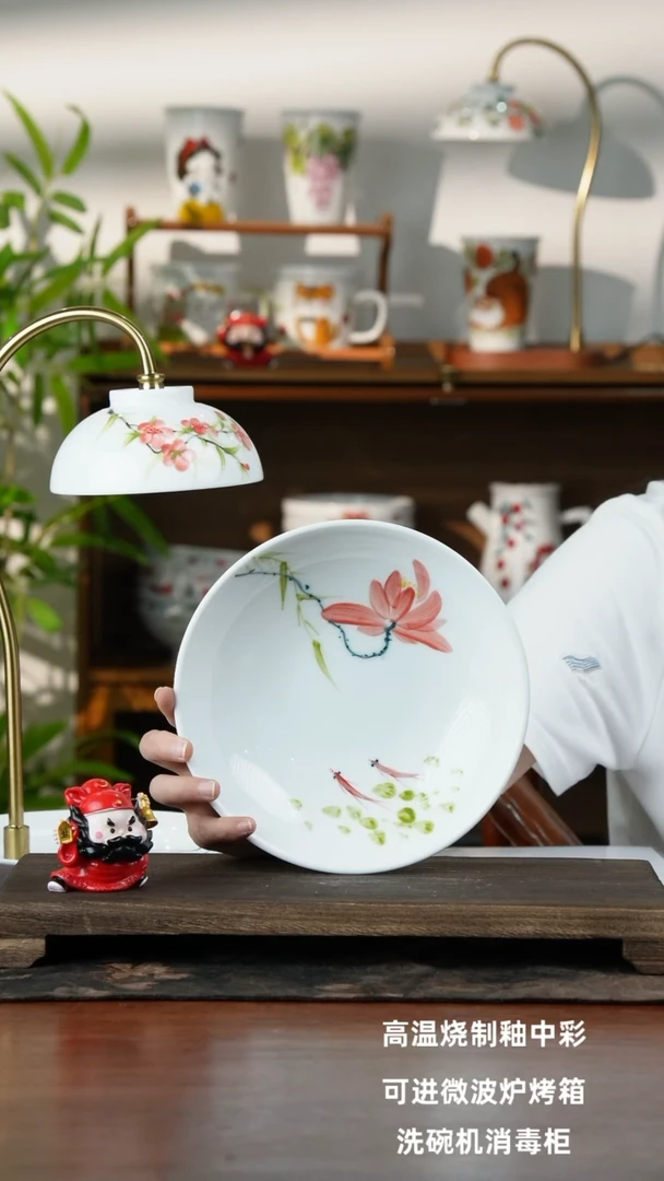 景德镇手绘釉中彩（食品级）圆深盘