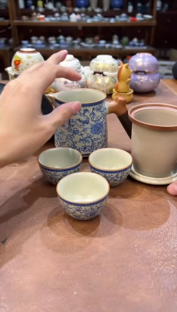 真的很便宜超好看会开片的旅行茶具