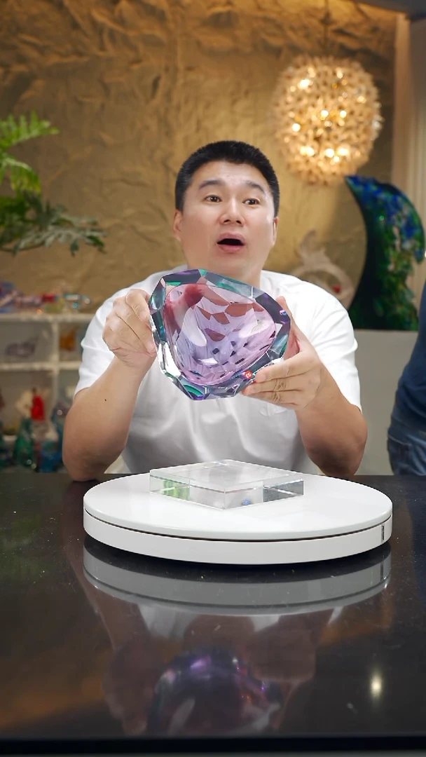 摆件福利金红蓝三角果碗53号