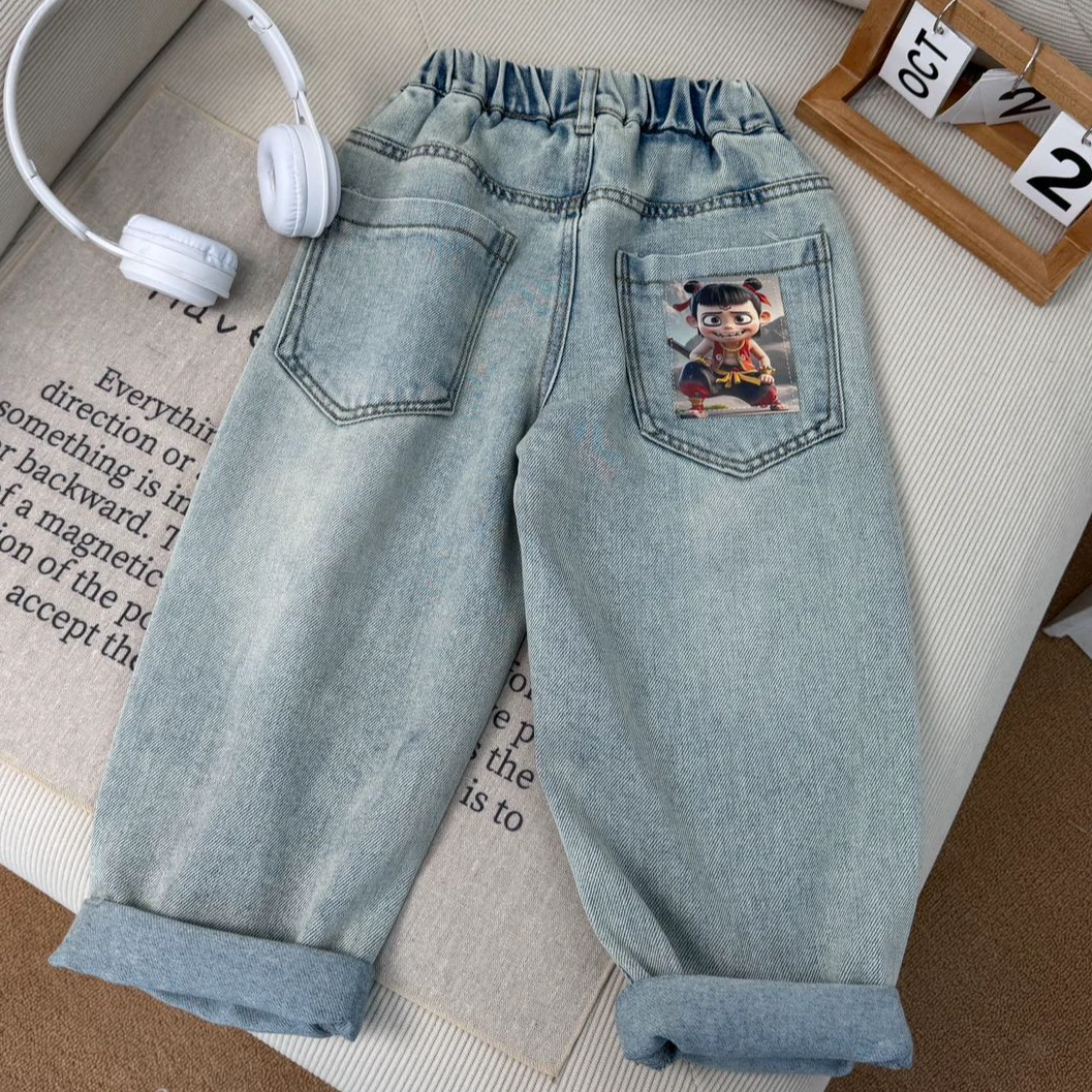 【新疆包邮】春季新款哪吒百搭牛仔裤T602