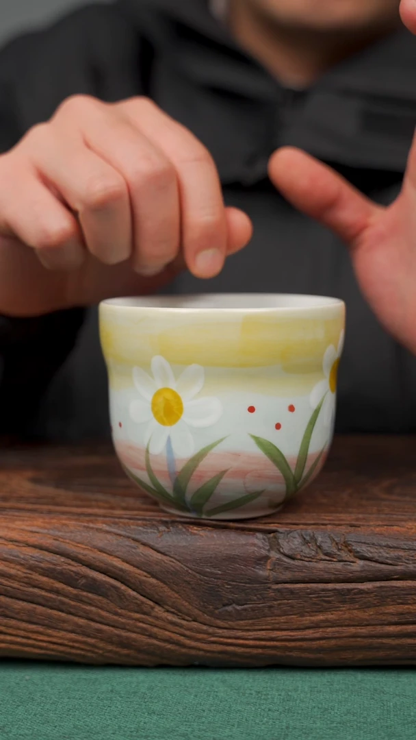 【闪购商品】瓷片53寻一缕瓷香杯釉下手工手绘瓷器