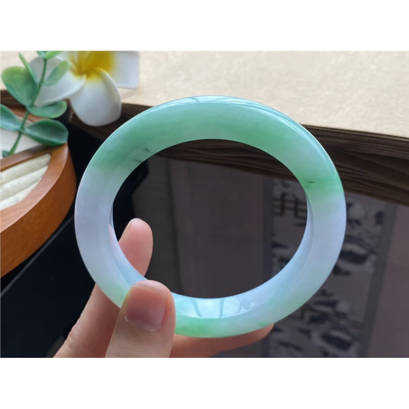 0901批7544号60-11.8-10.3冰飘花果冻镯！天然翡翠手镯