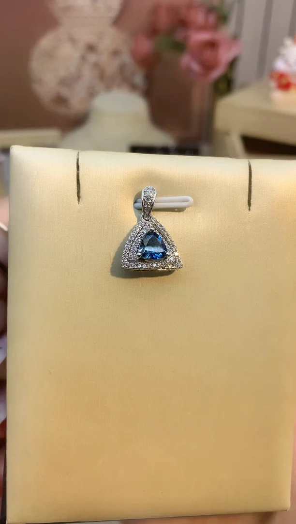 吊坠(不含链)银S925镶嵌托帕石吊坠