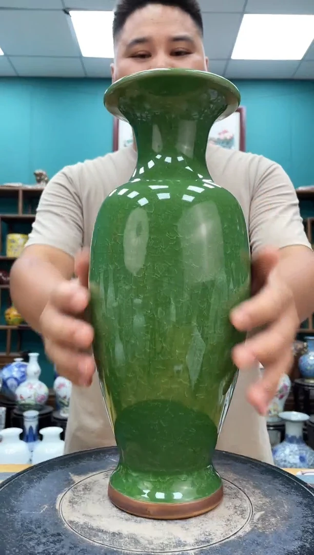 摆件祖母绿陶瓷摆件