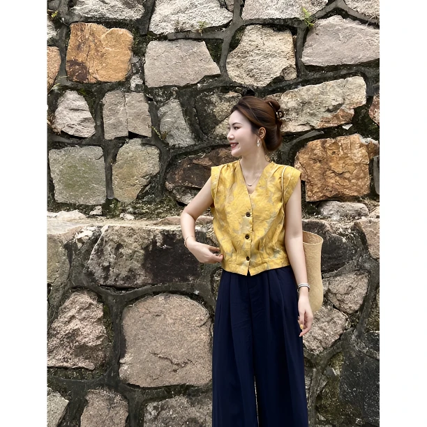 Sunshine【梧桐归序】高质小众设计感遮肉气质时尚印烫重工上衣