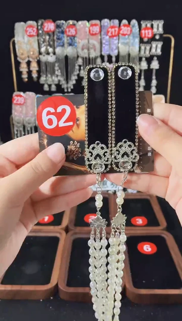 仿水晶铁合金62原创发夹一对倒夹