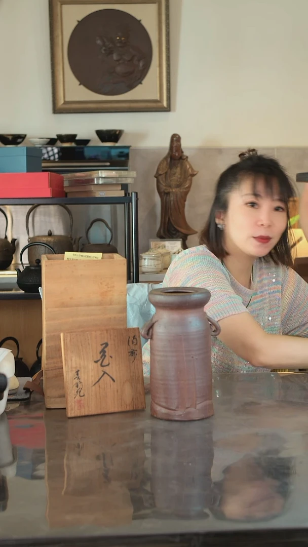 陶土日本春湖苑作备前烧花器