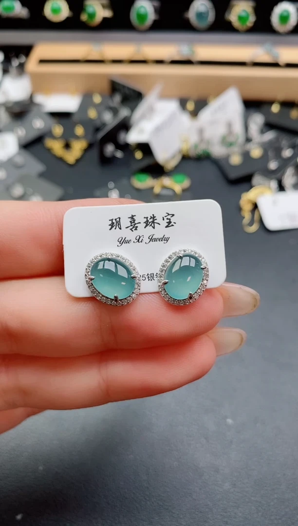 银S925镶嵌戒指翡翠1