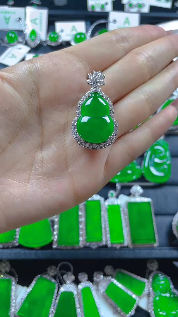 翡翠银S925镶嵌颈饰11