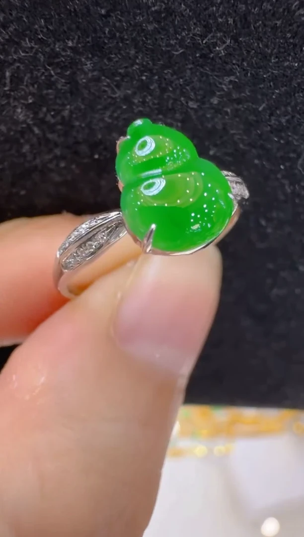 翡翠戒指18K金镶嵌多样性团购发一件