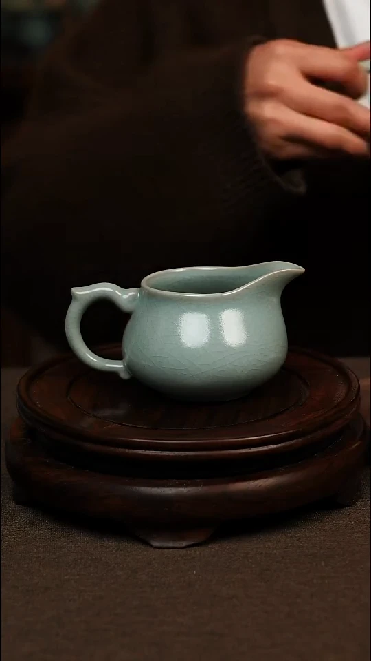 瓷片仿古天青龙把公道200ml 微瑕 不带礼盒