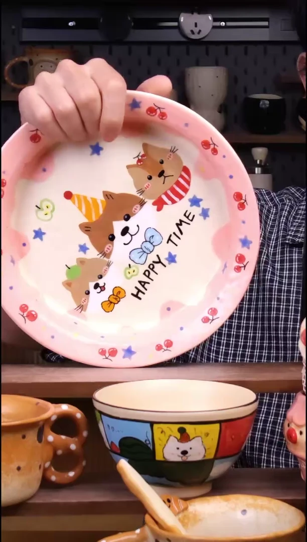 盘景德镇可爱设计师款陶瓷