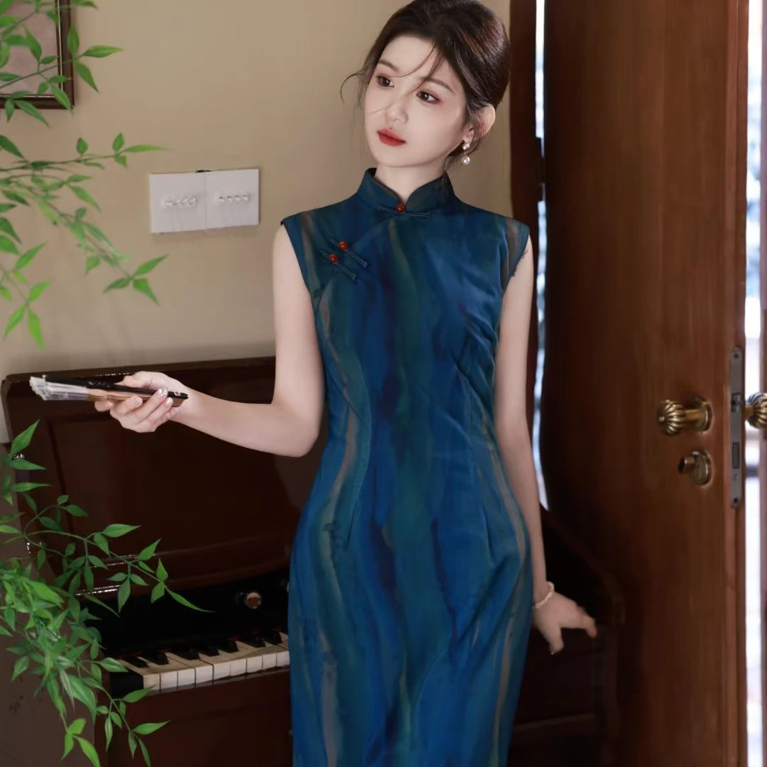 【流光】2025新款改良无袖旗袍春夏季复古修身气质中国风日常旗袍裙