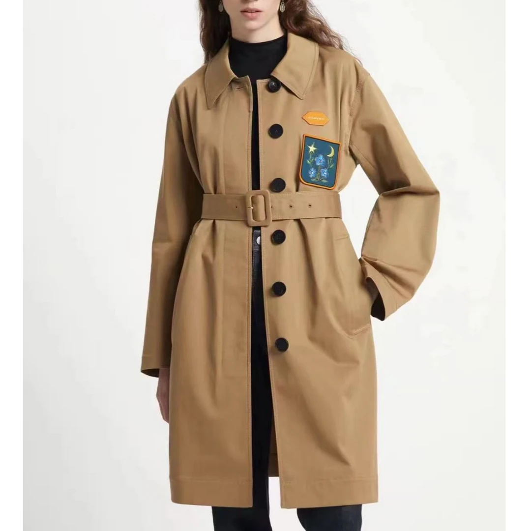 AW25056    订单款塔罗牌个性中长款风衣外套