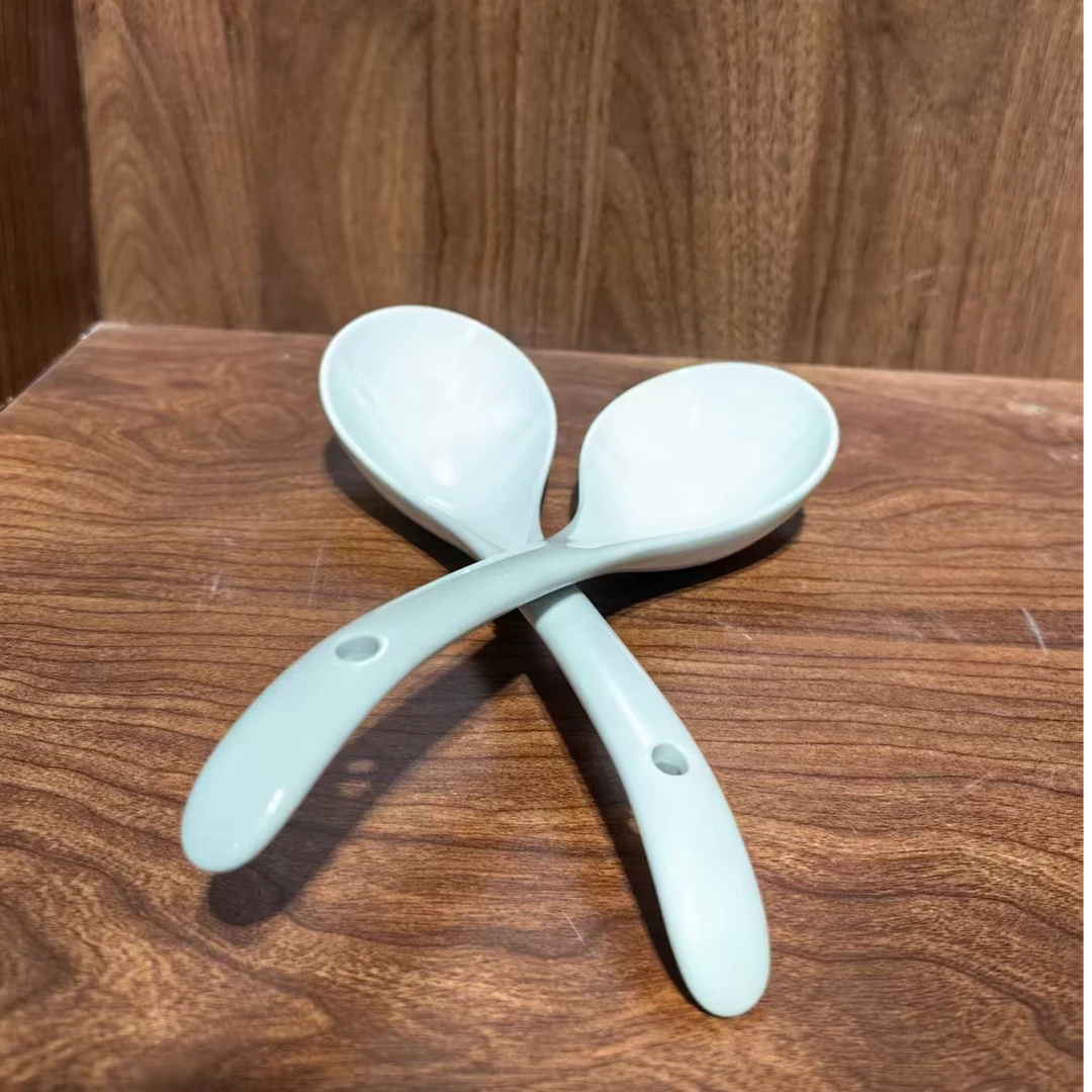 仿古瓷 B082景德镇制陶瓷大汤勺一对(微瑕不退不换)