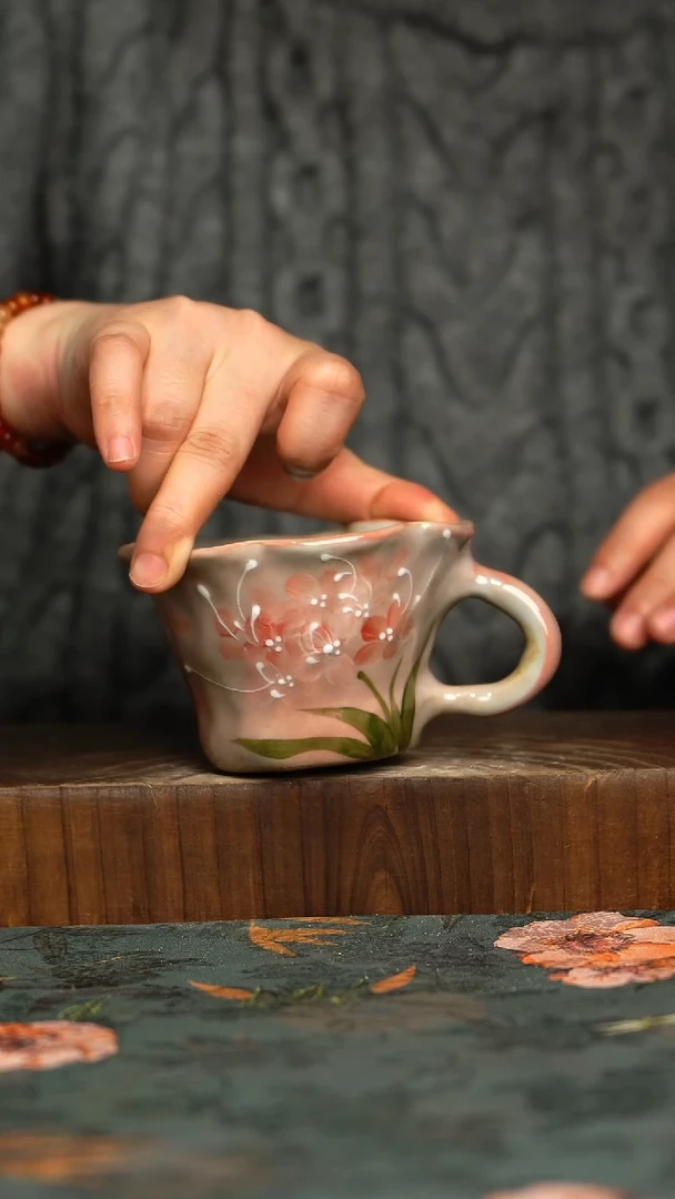 杯釉下彩手工手绘同款陶器