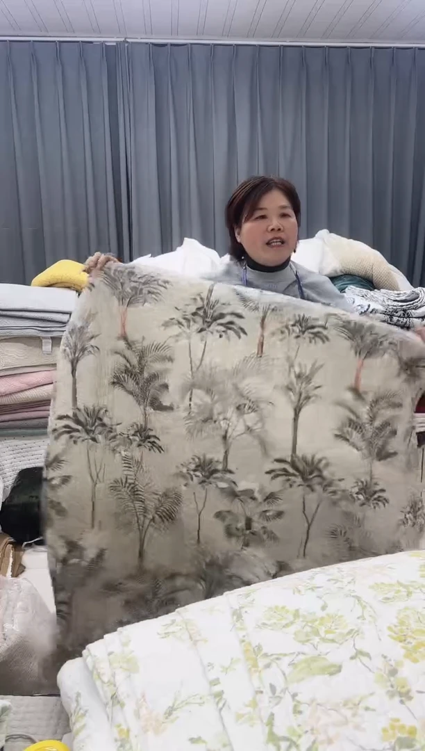 棉卡其椰子树纯棉2.4*2.5