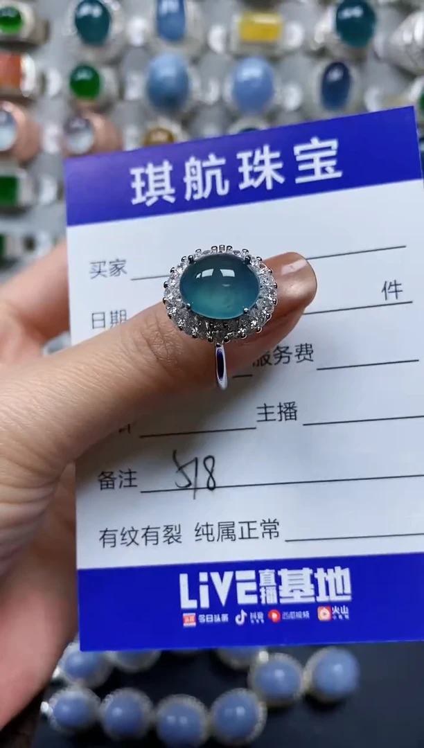 【闪购商品】翡翠戒指银S925镶嵌0518