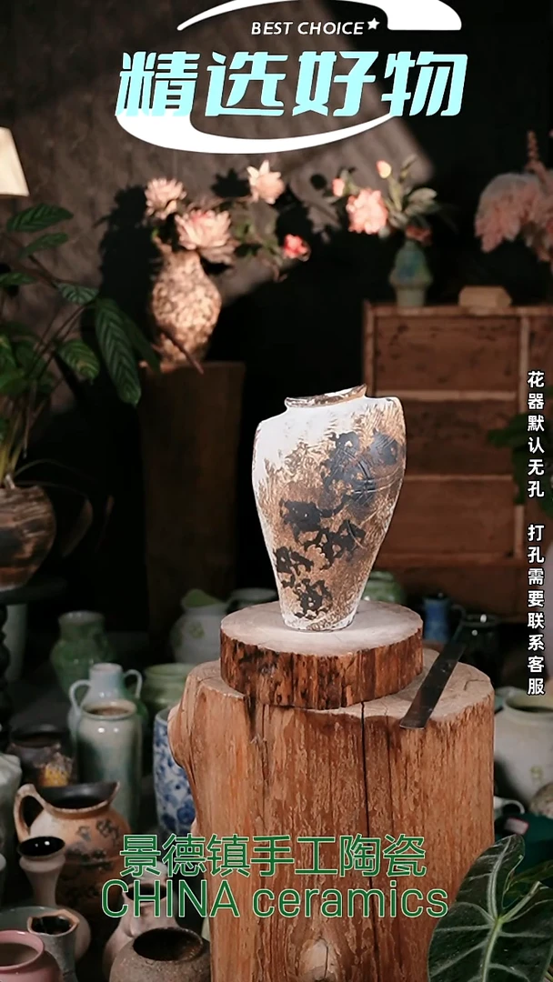 摆件景德镇精品陶瓷 口 高