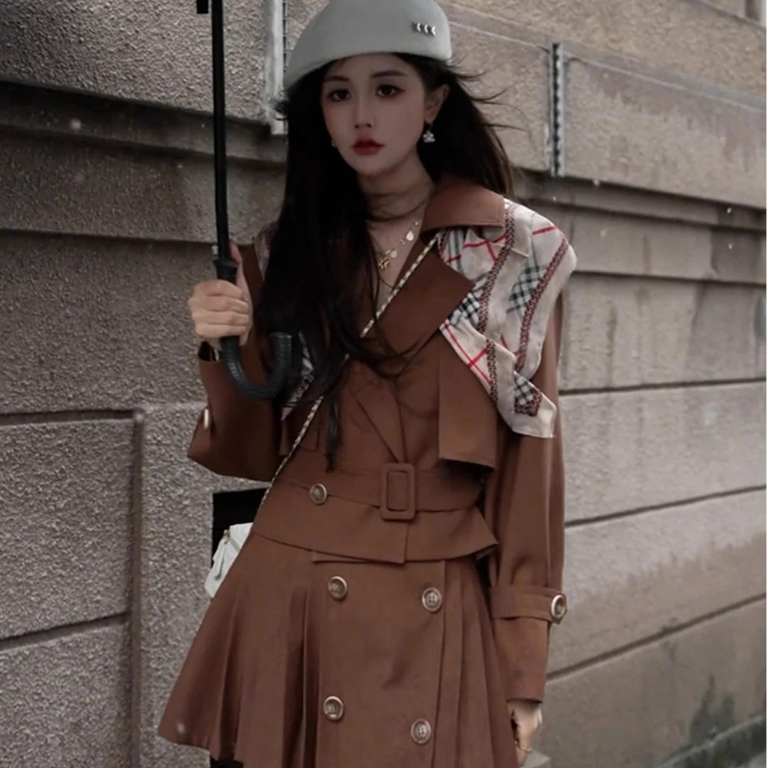 贵气感千金风穿搭高级感巨好看又酷又飒御姐美拉德外套短裙两件套