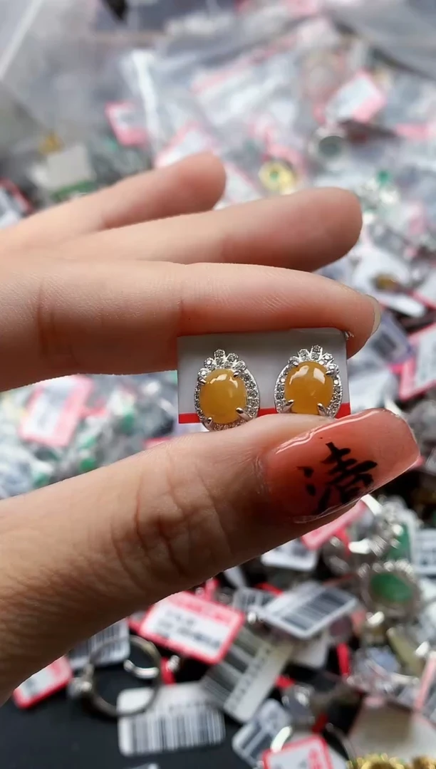 银S925镶嵌戒指翡翠天然A货缅甸翡翠