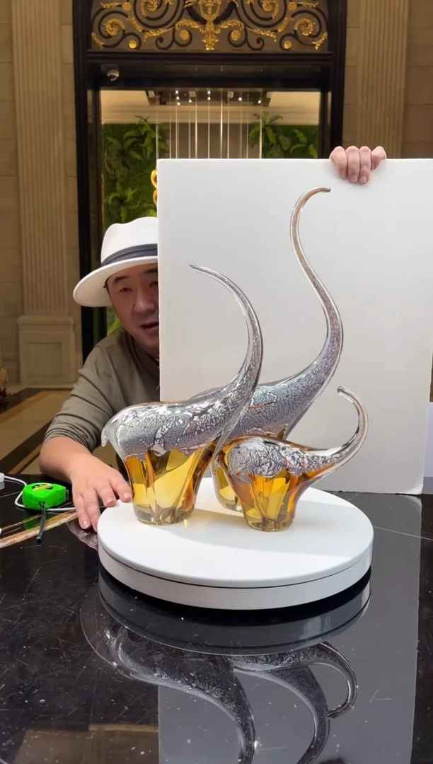 【闪购商品】茶宠AJ06161茶金色抽象大象一组