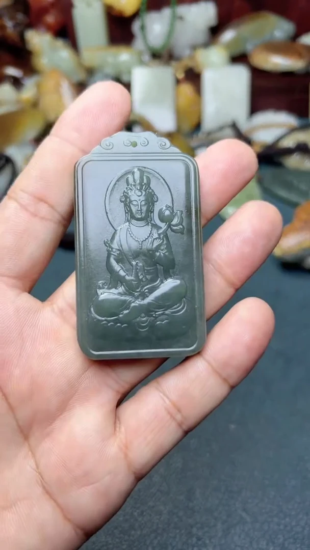 和田玉未镶嵌挂件-