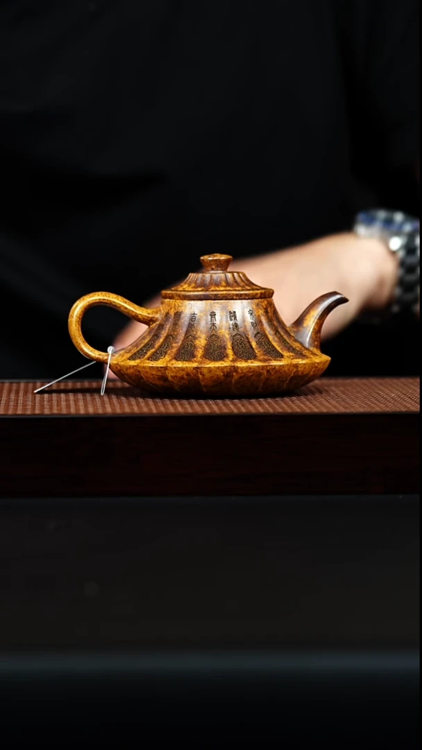 茶杯紫砂宜兴紫砂 筋纹云炉 龙骨金砂 李志刚 h374