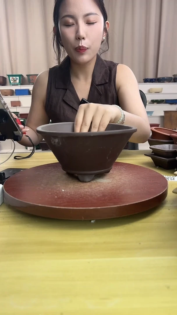 紫砂花盆浅草紫砂花盆微瑕