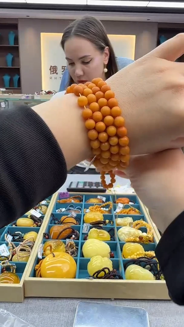 琥珀颈饰未镶嵌47秒拍号 假一罚三 7mm