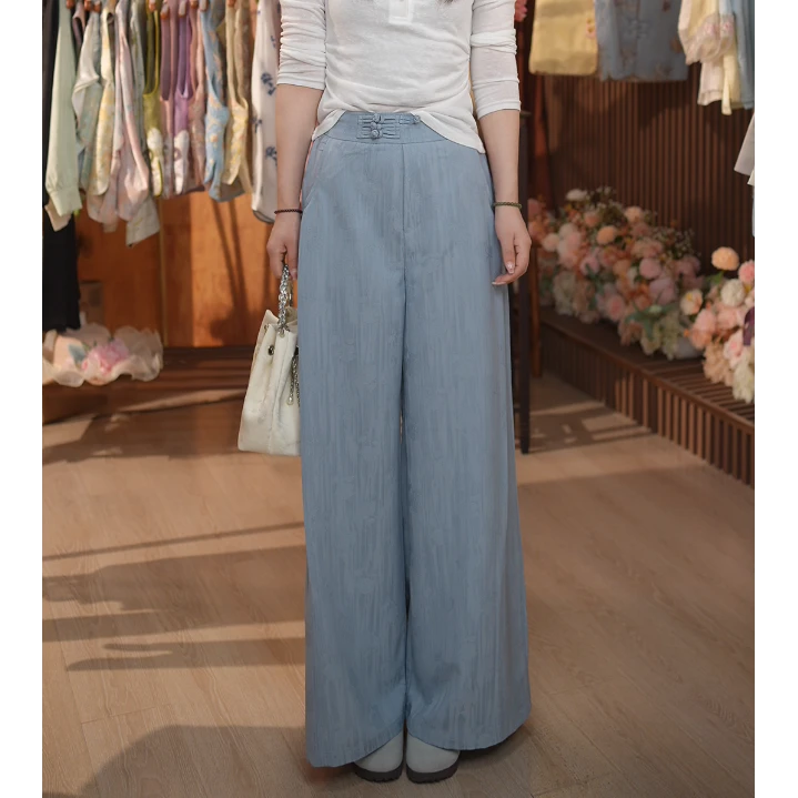 【缠风】新中式纯色国风时尚百搭缠风牛仔裤