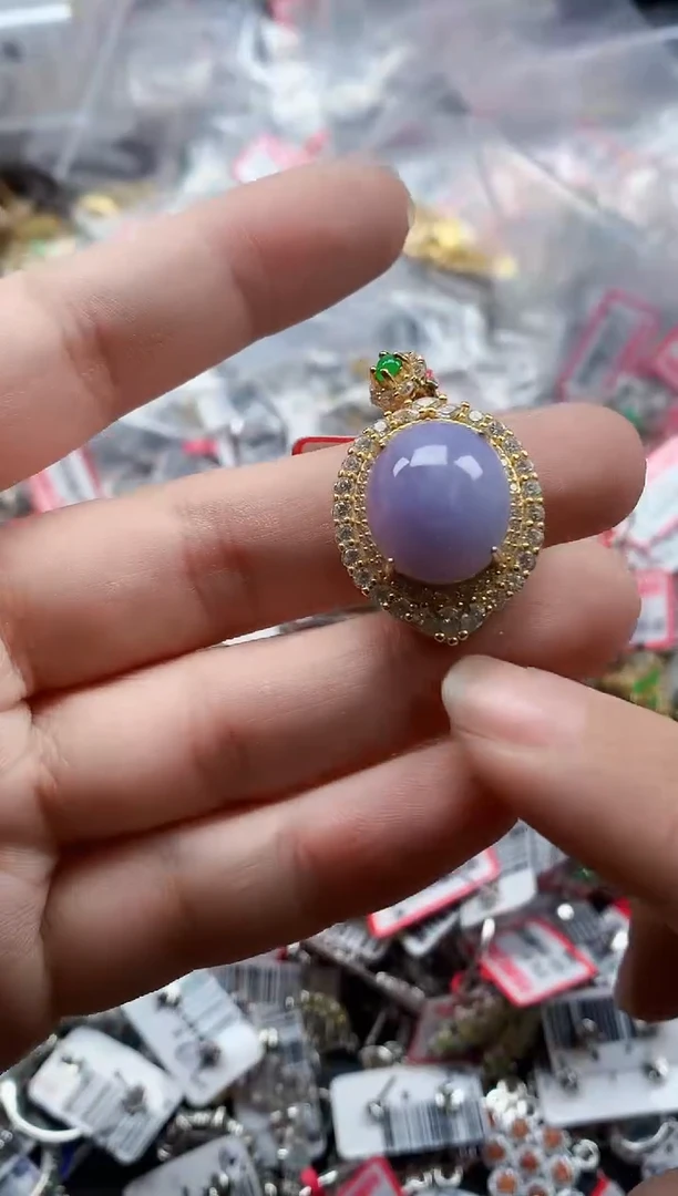 银S925镶嵌戒指翡翠天然A货缅甸翡翠