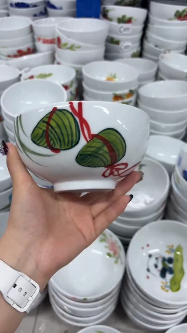 瓷片景德镇高温陶瓷食品级手绘釉中彩-小罗汉碗