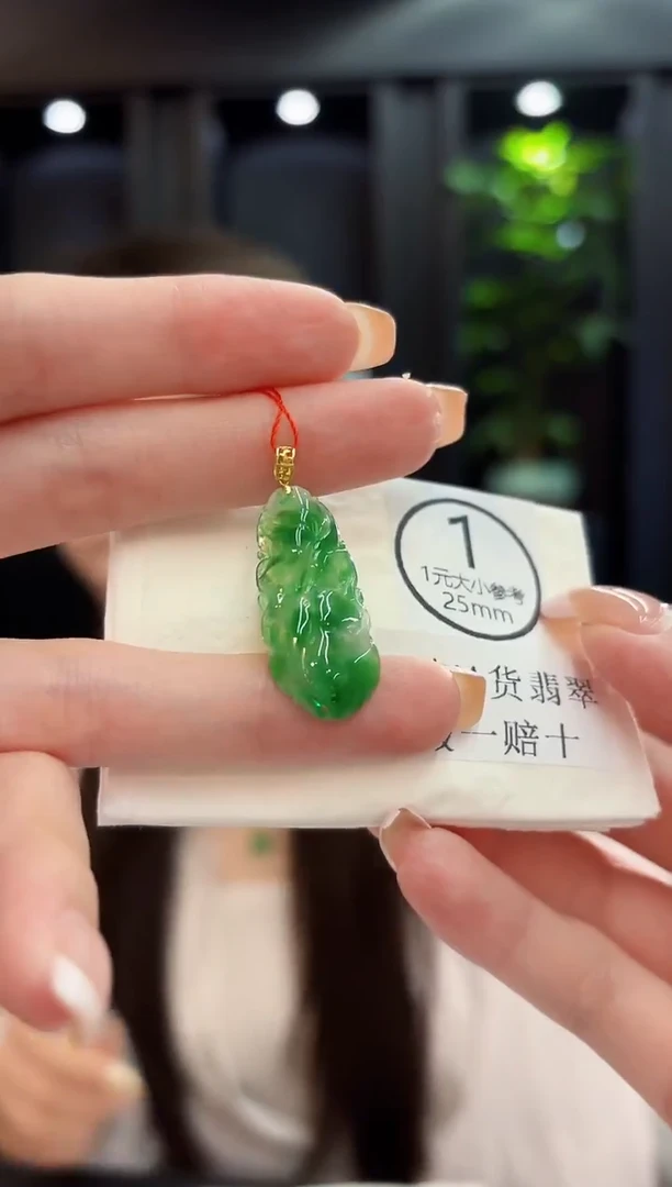颈饰18K金镶嵌翡翠 缅料A货/支持复检/一件