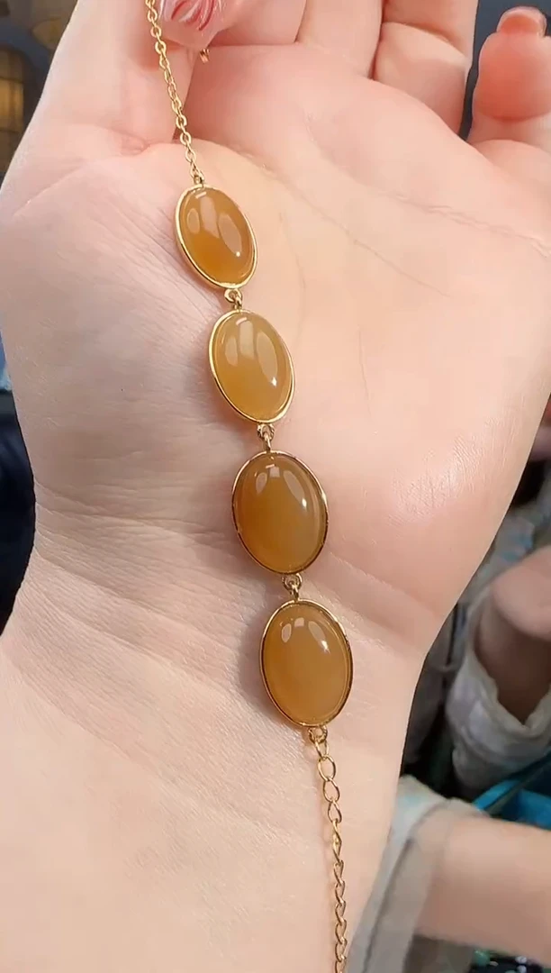 银S925镶嵌手链和田玉1