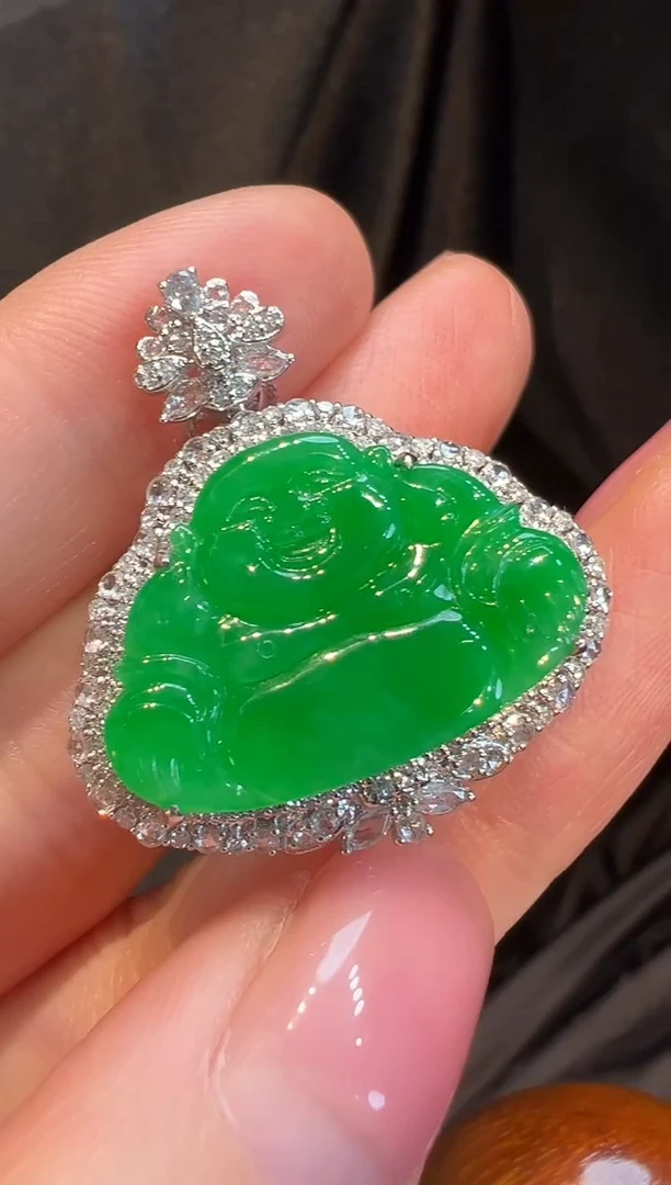 吊坠(不含链)18K金镶嵌翡翠L6