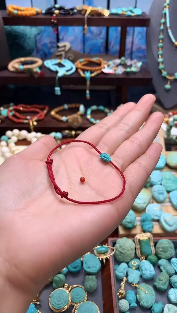 未镶嵌手链南红玛瑙喵**～红绳