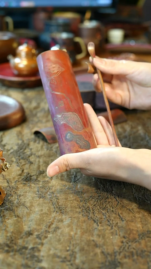 纯手工锻打 融银茶则三件套