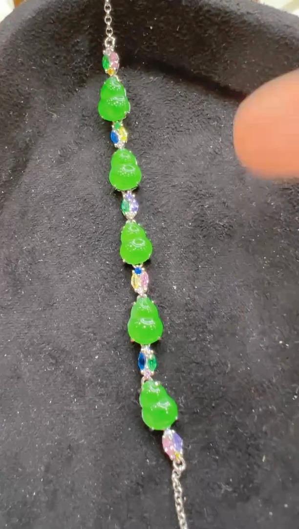 银S925镶嵌手链翡翠多样性团购发一件