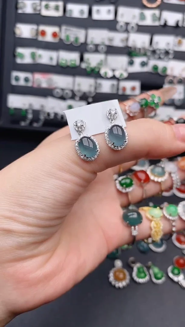 银S925镶嵌戒指翡翠0