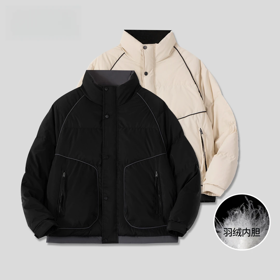 红太狼【90白鸭绒羽绒服】冬季新款加厚立领羽绒服外套-23878