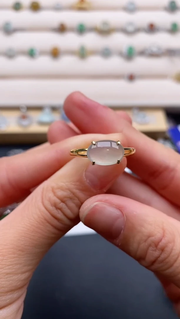 银S925镶嵌戒指翡翠666666+7