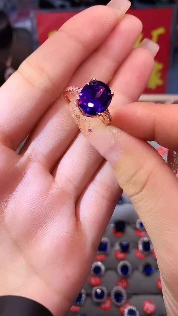 【闪购商品】紫晶戒指银S925镶嵌111111
